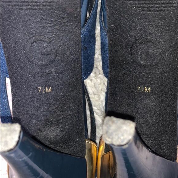 By Guess Blue and Gold Lace Up Heels - Picture 8 of 8